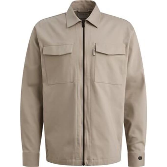 Onderhemd Cast Iron Tech Overshirt Zip Beige