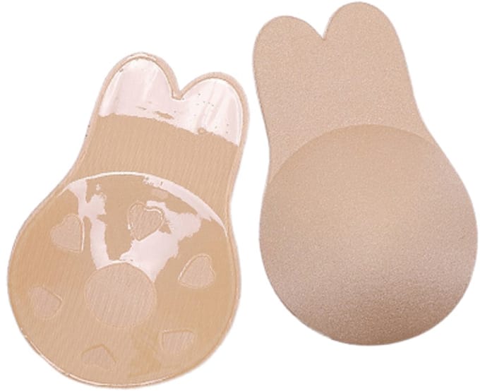 ATTREZZO® Plak BH Push UP - Zelfklevende BH - Cup D - Beige - Strapless BH