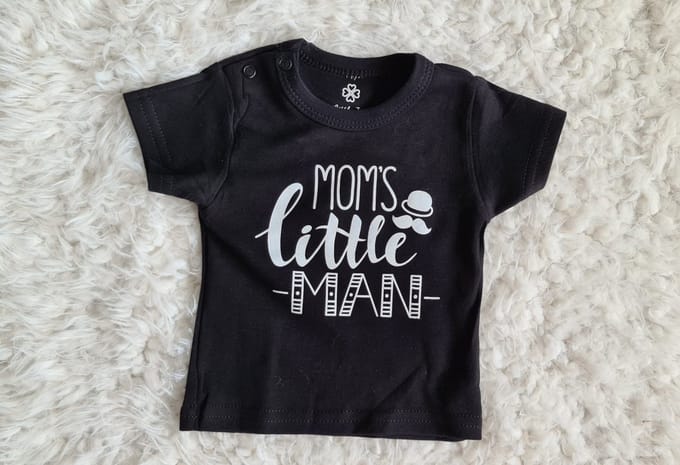 Little Jay mom's little man - zwart - t-shirt korte mouw