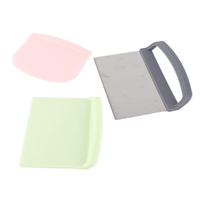 3 stuks deegkrabber Multifunctionele voedselveilige deegsnijder voor deeg, cake, brood white