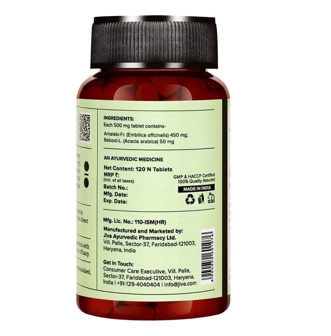 Amla (60 tabbladen, 500 mg), Amla Tabletten, Jiva black