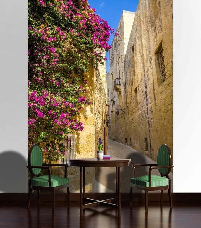 Old Town Flowers Photo Wallcovering