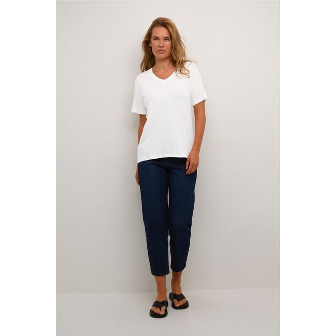 Dames-T-shirt met V-hals KAFFE Frida
