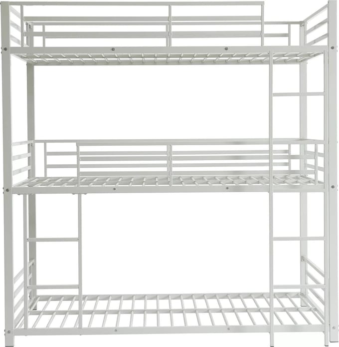 Vente-unique Stapelbed metaal wit 90 x 190 cm