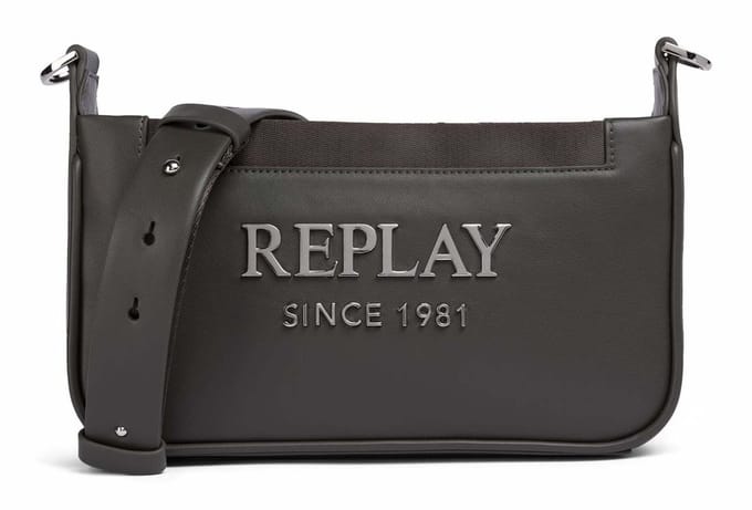 REPLAY schoudertas Crossbody Bag Granite Gray donkergrijs