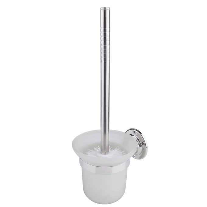 Brosse de toilette murale en acier inoxydable avec support white