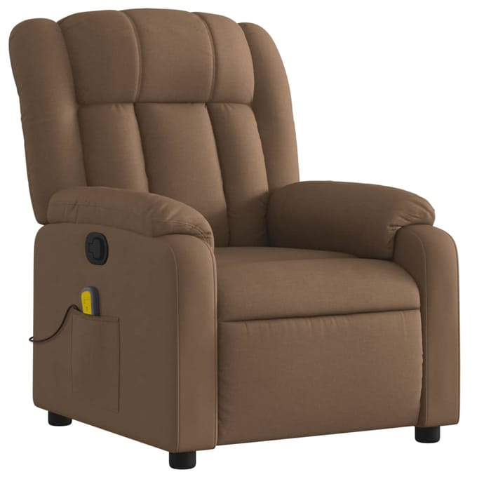 vidaXL - Massagestoel - verstelbaar - stof - bruin