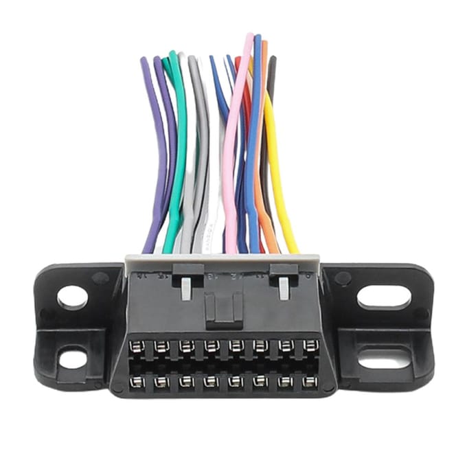 16-pins OBD2-kabel Vrouwelijke Verlengconnector OBD2-adapterkabel zwart