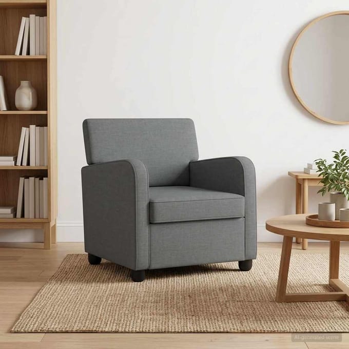 vidaXL - Fauteuil - Donkergrijs - Stof
