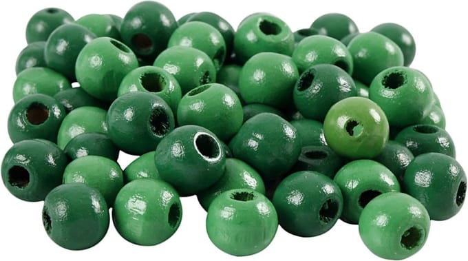 CC Houten Kralen 12 mm Groen 40 stuks