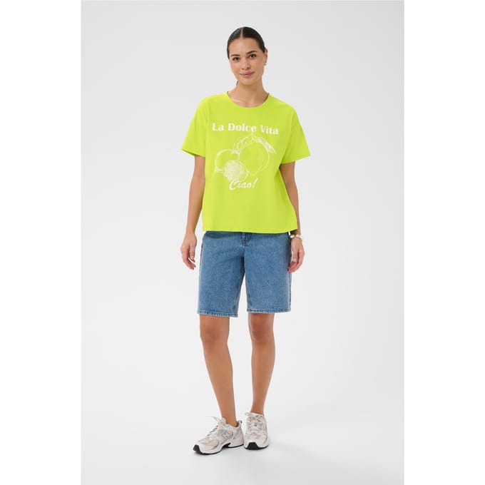Kaffe KAchelsea T-Shirt Dames T-shirt - Wild Lime