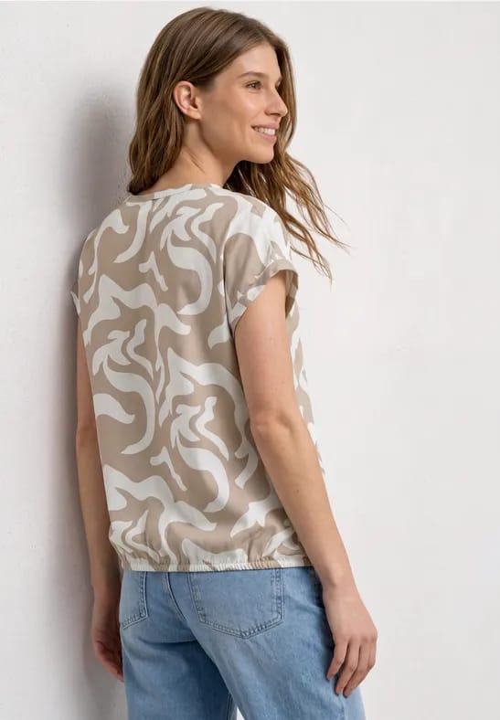 Blouse met hangende schouder en print