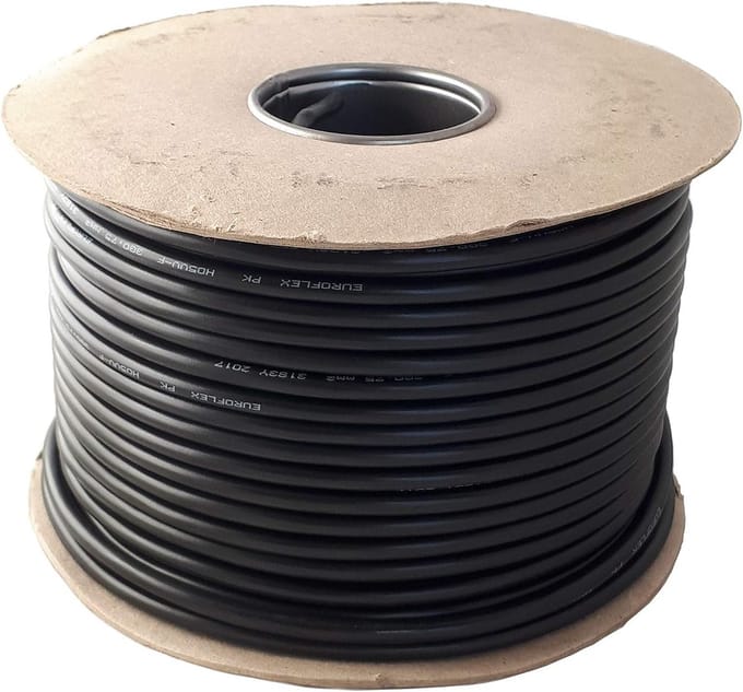 Ronde zwarte flexibele kabel 0,75 mm, 1,0 mm, 1,5 mm – Diverse lengtes beschikbaar