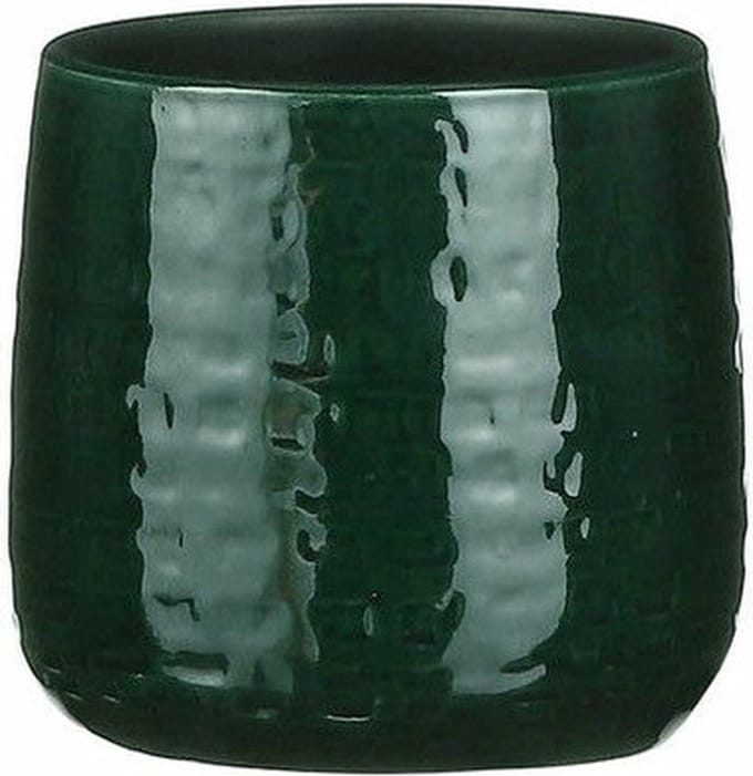 Mica Decorations Plantenpot - keramiek - donkergroen - D15/H13 cm - bloempot