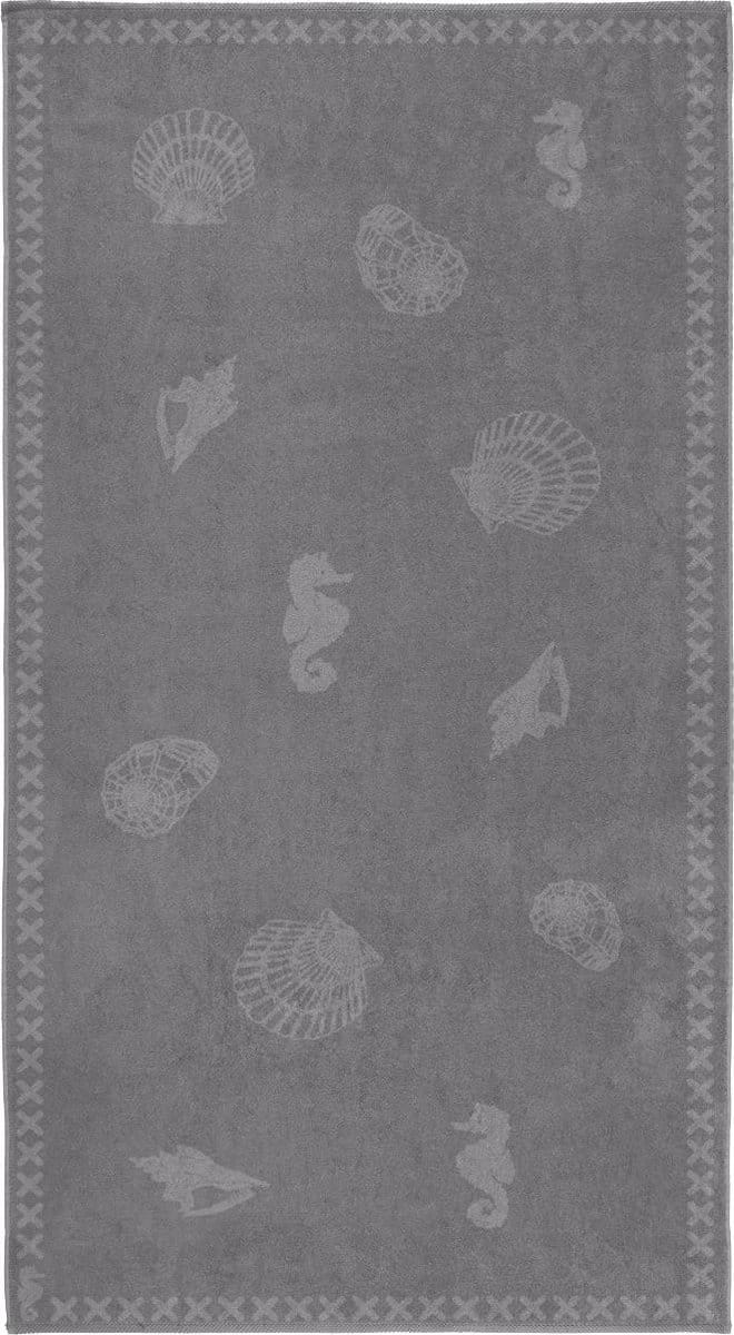 Seahorse Shells - Strandlaken XL - 100 x 200 cm - Grey