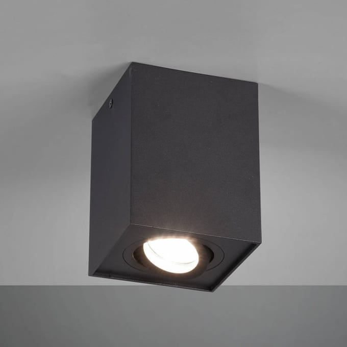 TRIO BISCUIT - Plafondlamp - Zwart mat - excl. 1x GU10 35W