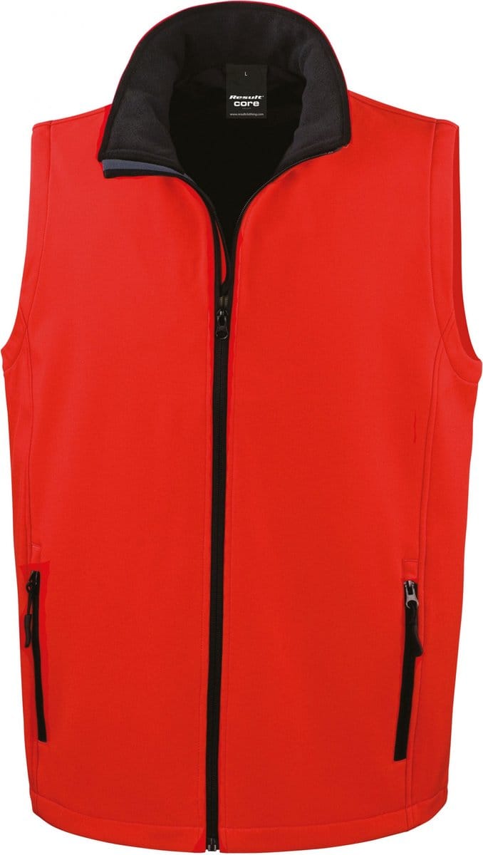 Result Printable Soft Shell Bodywarmer RT232 - Red/Black - S