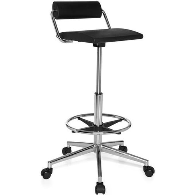 hjh office Top Work 28 - Werkkruk - Stahulp - Zwart