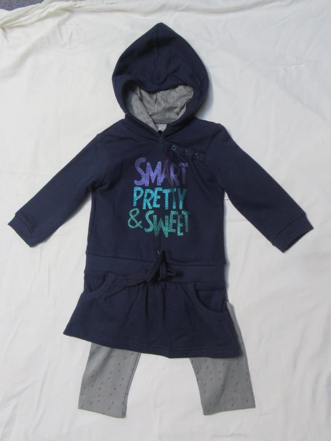 wiplala , kledingset , kleed+ legging , smart pretty & sweet , 80 - 12 maand