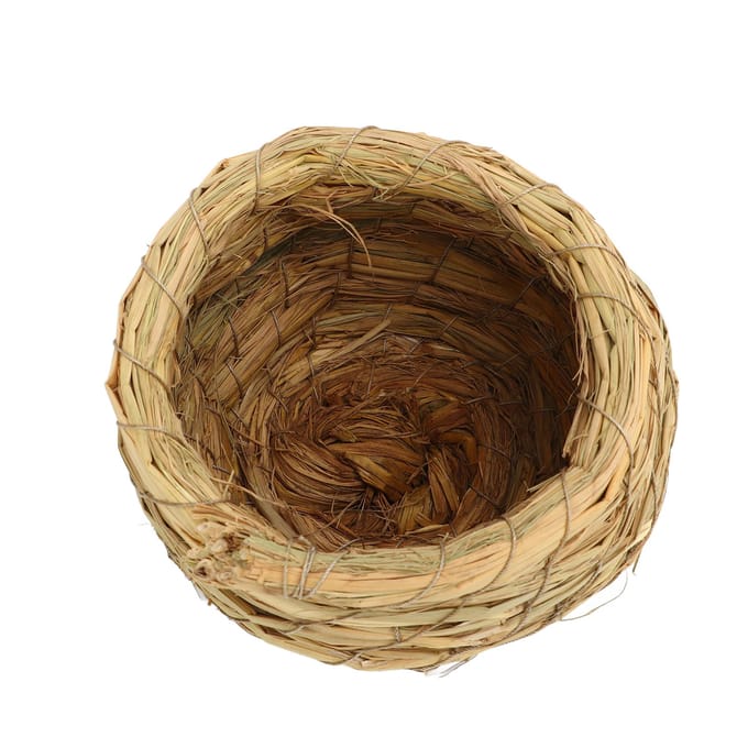 Vogelgras Hut Comfortabel Handgeweven Vogelhuisje voor Parkieten Budgerigars Papegaaien Vinken Mussen brown