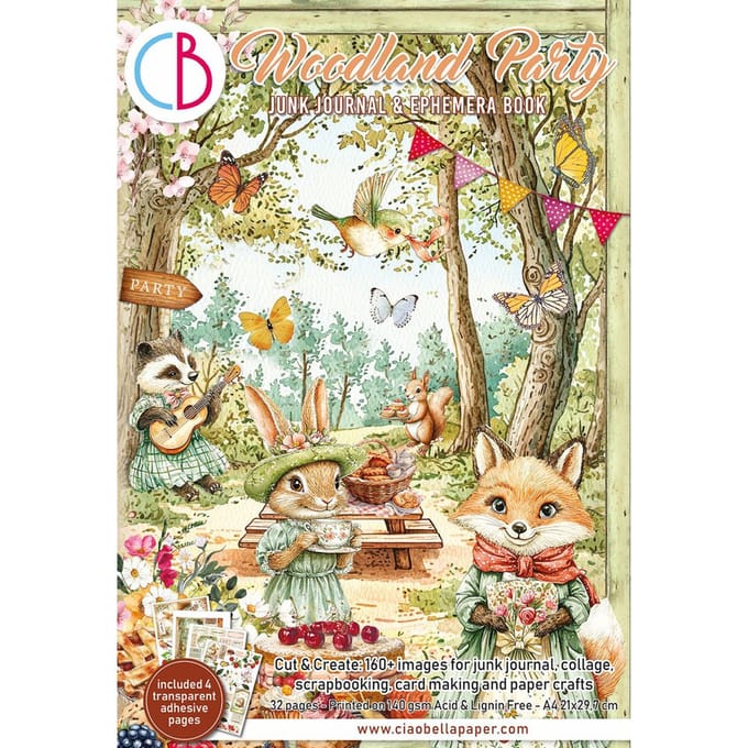 Junk Journal & Ephemera Book "Woodland Party"