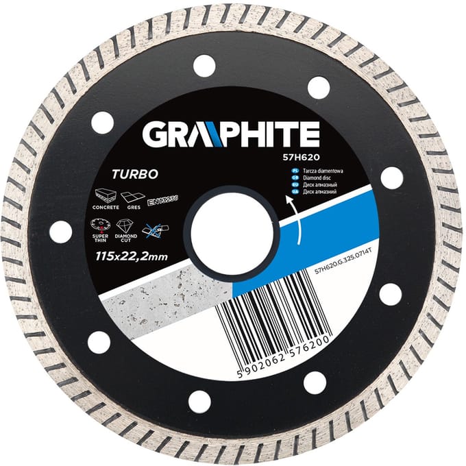 Graphite - Diamantdoorslijpschijf - Turbo - Super Dun - 115 mm