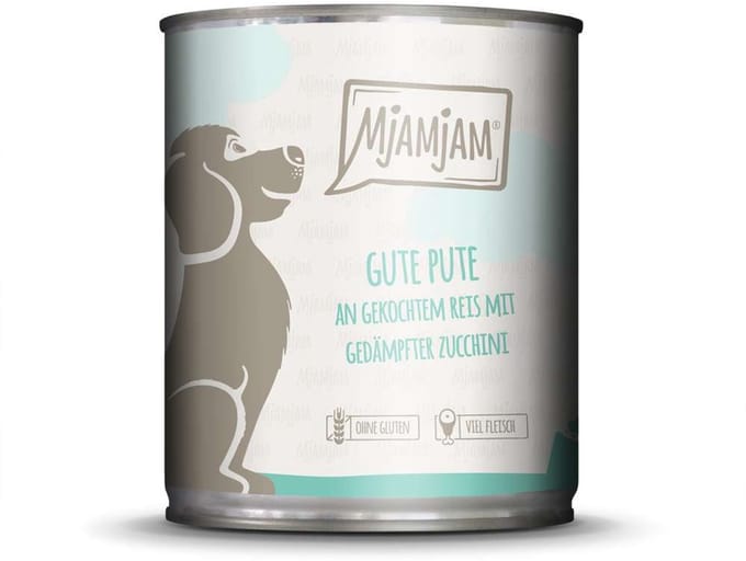 MjAMjAM Dog - Leckere Mahlzeiten Dose 6x800g | Pute, Reis & Zucchini