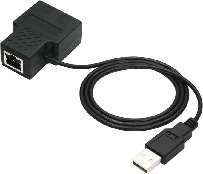 ZMR® Internet Splitter - Internetkabel - Netwerk Switch - Zwart - 10cm x 7cm x 2cm
