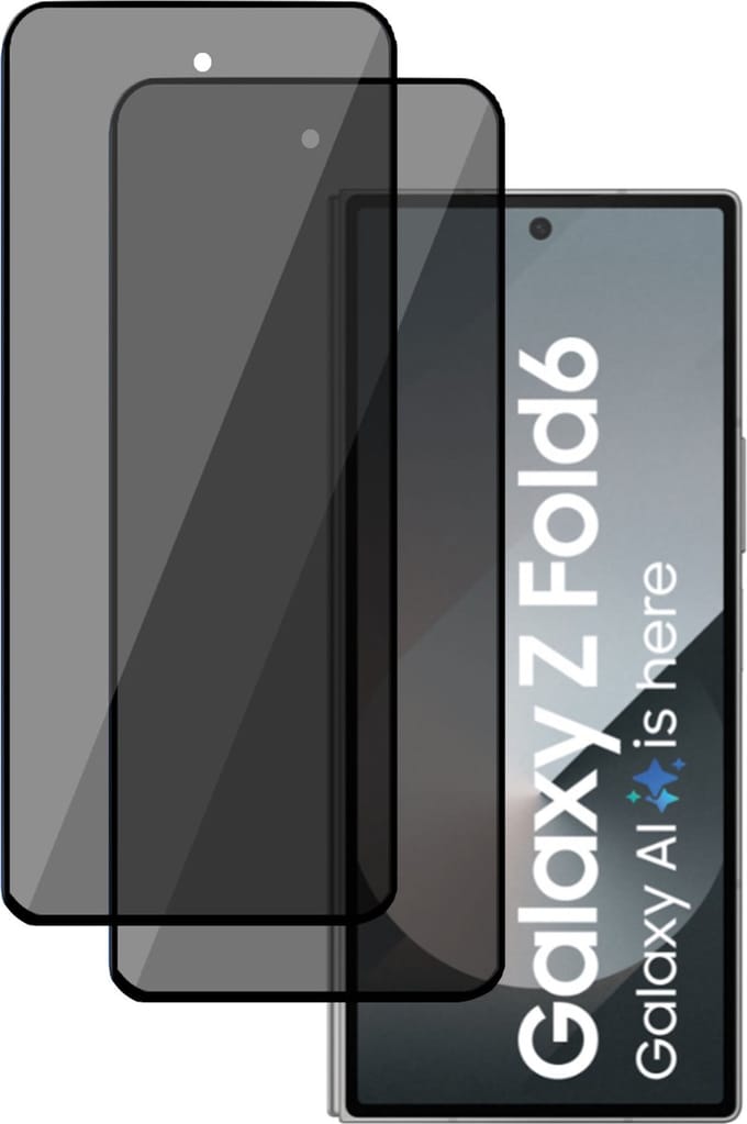 2x Privé Screenprotector geschikt voor Samsung Galaxy Z Fold 6 Screenprotector - Privacy Beschermglas - Privacy Proteqt+