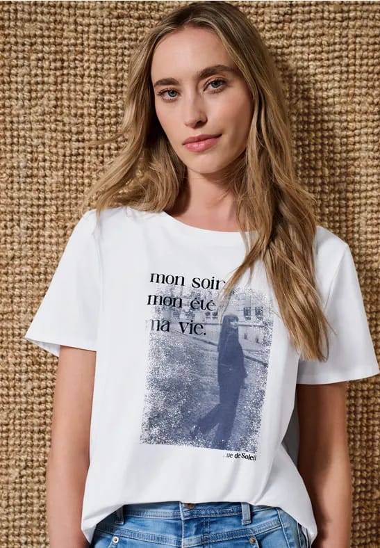 Shirt met ronde hals en fotoprint