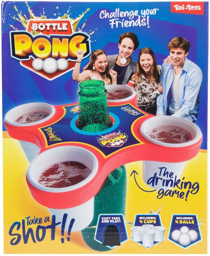 Toi-Toys - Board game Pong Hero with 4 Balls and 4 Cups