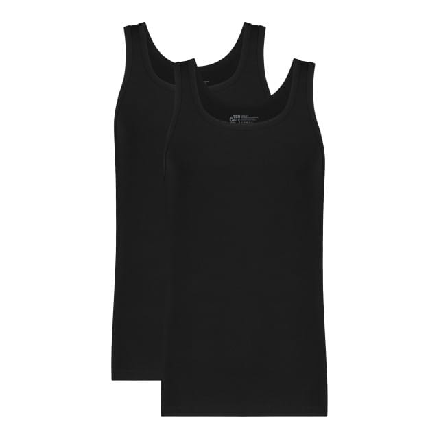 Ten Cate Basics singlet zwart 2-pack voor Heren | Maat M