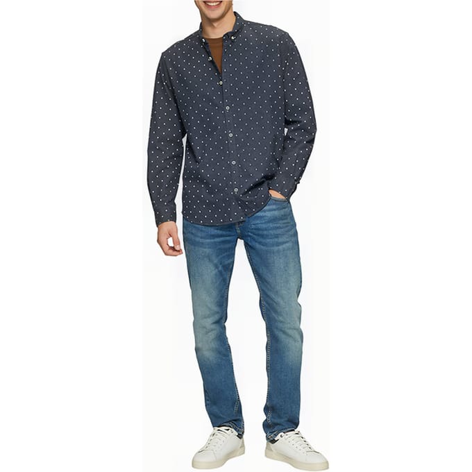 s.Oliver -qs Shirt Marine Blue Taglia: S | Maglie a manica lunga Outlet | Uomo | Blu