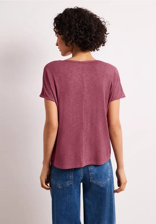 Shirt met korte mouwen en boothals
