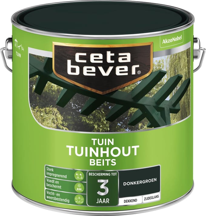Cetabever Buitenbeits Tuinhout - Donkergroen - Zijdeglans 2.5l