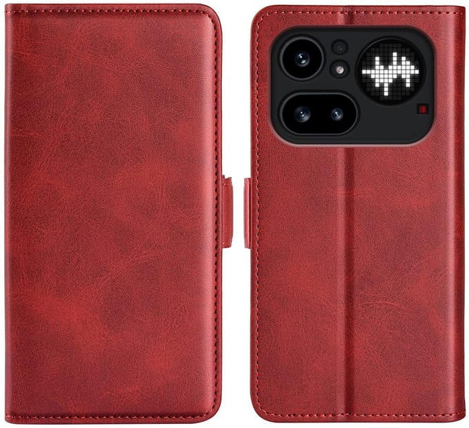 MobyDefend Hoesje - Geschikt voor Nothing Phone (4a) Pro - Luxe Wallet Book Case (Sluiting Zijkant) - Rood