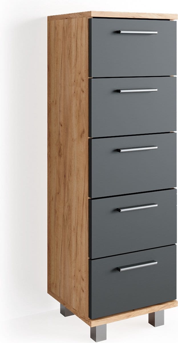 Vicco Ilias Badkamerkast – 30 x 95 cm Krachtige eik goud