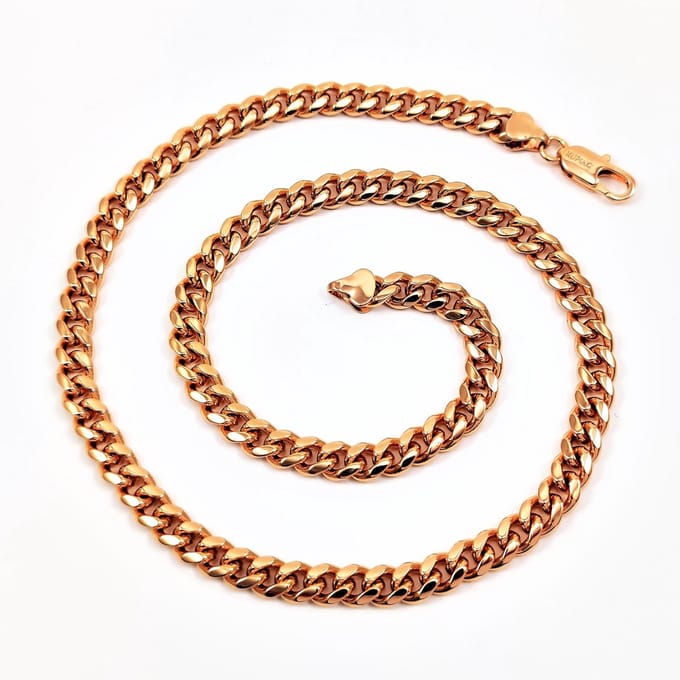 XUPING 50cm x 7mm Roségoudkleurig Cubaanse Schakelketting