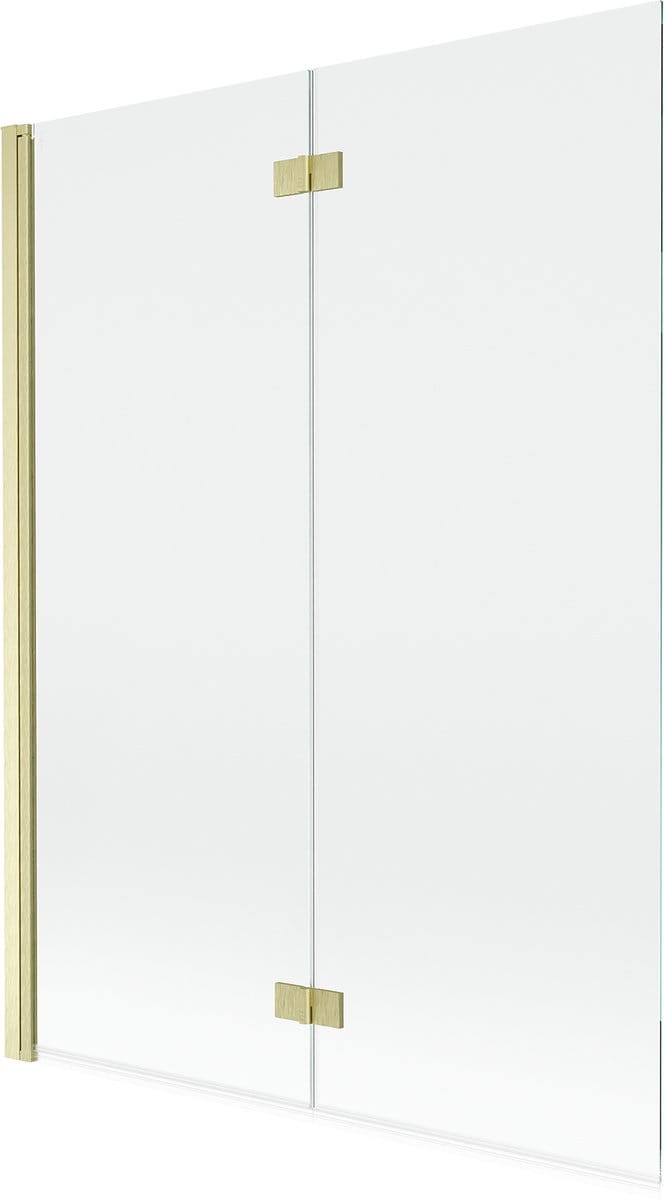 Mexen Mist douchescherm 2-delig links 130 x 150 , transparant, goud geborsteld - 8A9-130-002-55-00-L