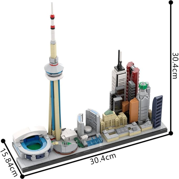 Gobricks MOC-220320 Stad Toronto Skyline Bouwstenen Leren-Gericht Assemblage Speelgoed Cadeaus gray