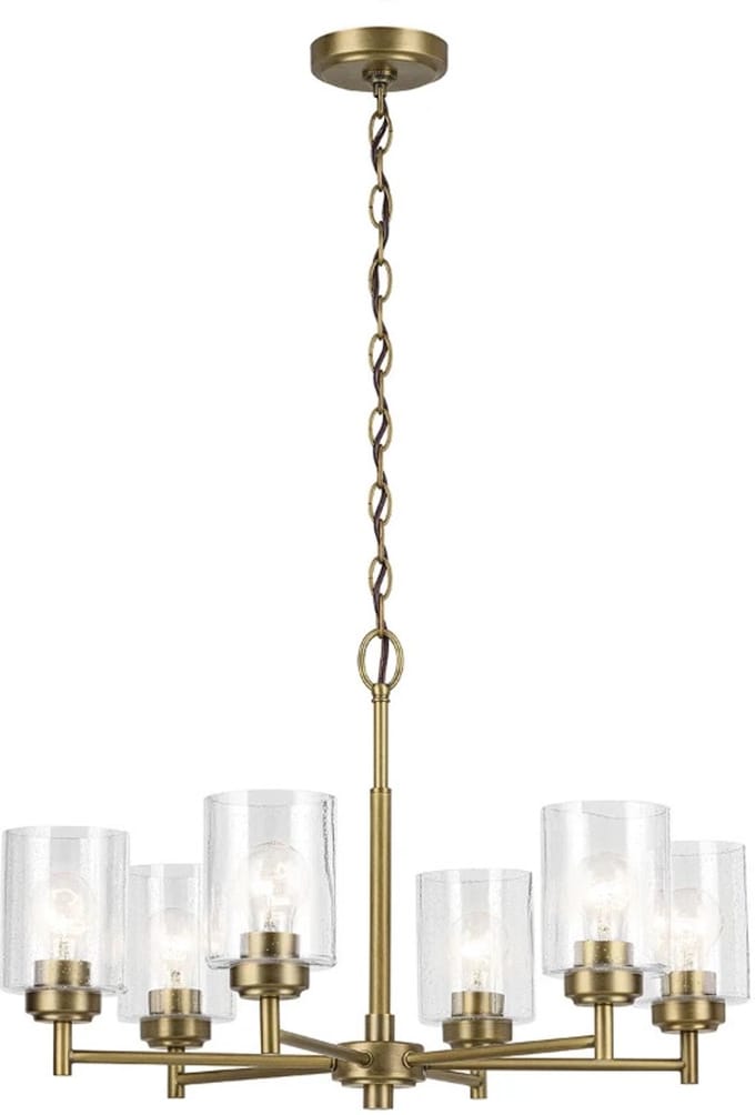 Kichler LED Kroonluchter | 6X E27 Max 60W | Natural Brass