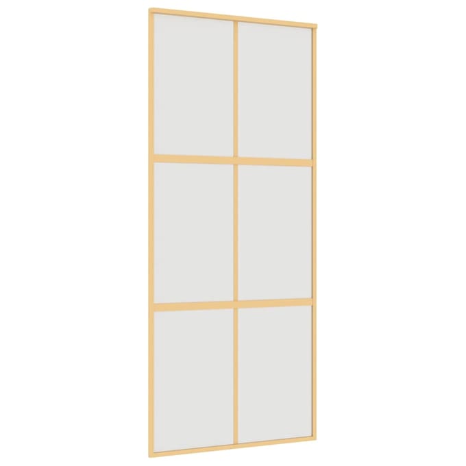 vidaXL - Schuifdeur - 90x205 - cm - mat - ESG-glas - en - aluminium - goudkleurig