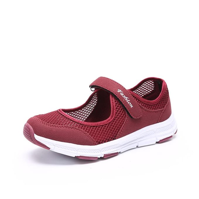 Dames van middelbare leeftijd Casual mode holle platte bodem knoop luie sneakers maat 35-43 41 bruin