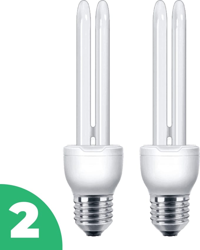 Sidef Spaarlamp E27 - 15W (Vervangt 70W) - Warm Wit 2700K - 856lm - 2-Pack