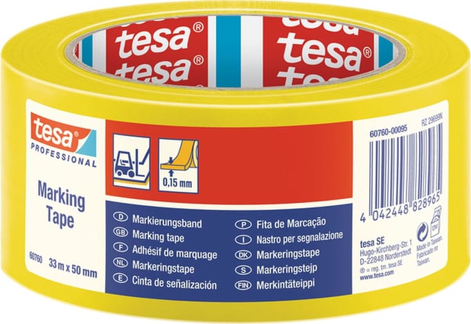 Markeringstape tesa® Professional 60760 PV1 50mmx33m geel | 6 stuks