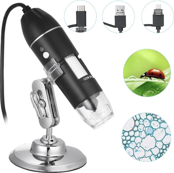 WNHB® Digitale USB Microscoop - 50 tot 1600x Vergroting - Microscoop Camera met 8 LED Verlichting
