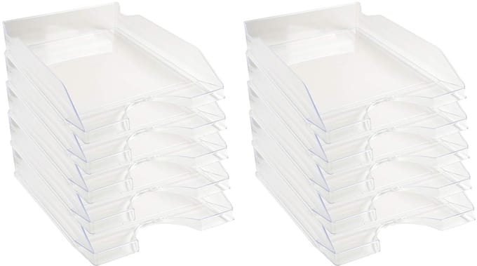 Brievenbakken ECOTRAY - Afmetingen: 34,5 x 25,5 x 6,5 cm - voor A4+ documenten - kristalkleur