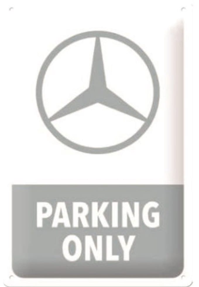 Wandbord Garage - Mercedes-Benz - Parking Only Grey