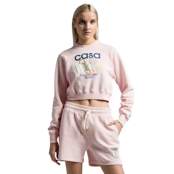 Casablanca Bedrukte Cropped Sport-sweatshirts In Roze