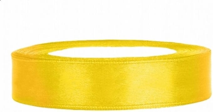 Satijn lint geel 12 mm. x 25 mtr.